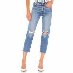 Levi's REVOLVE Uncovered Truth Distressed Relaxed High Rise Ankle Straight Jeans